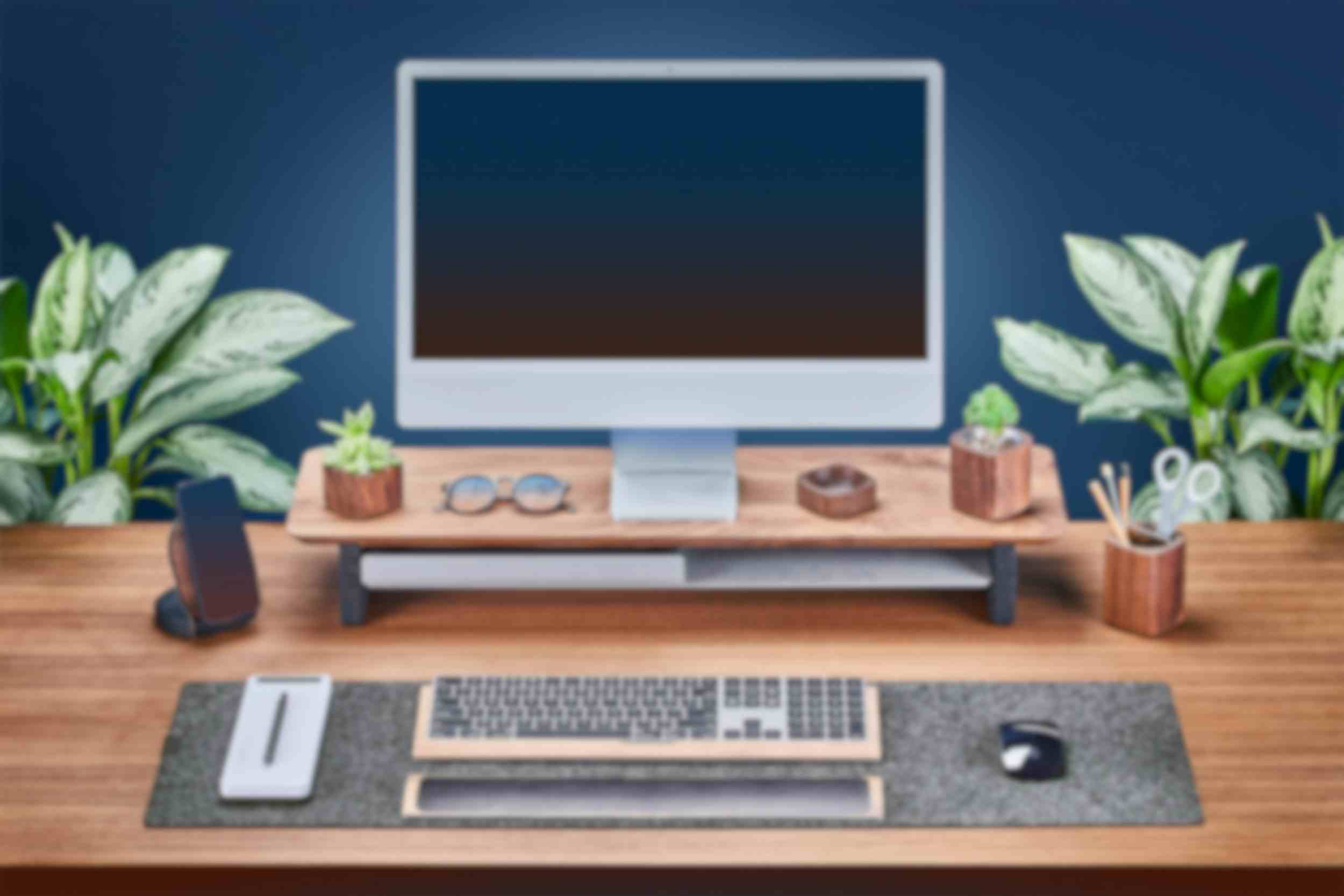 Wooden Dual Monitor Stand & Desk Shelf Riser | Grovemade®